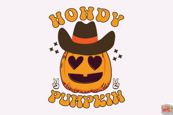 Howdy Pumpkin SVG, Cowboy Retro Halloween
